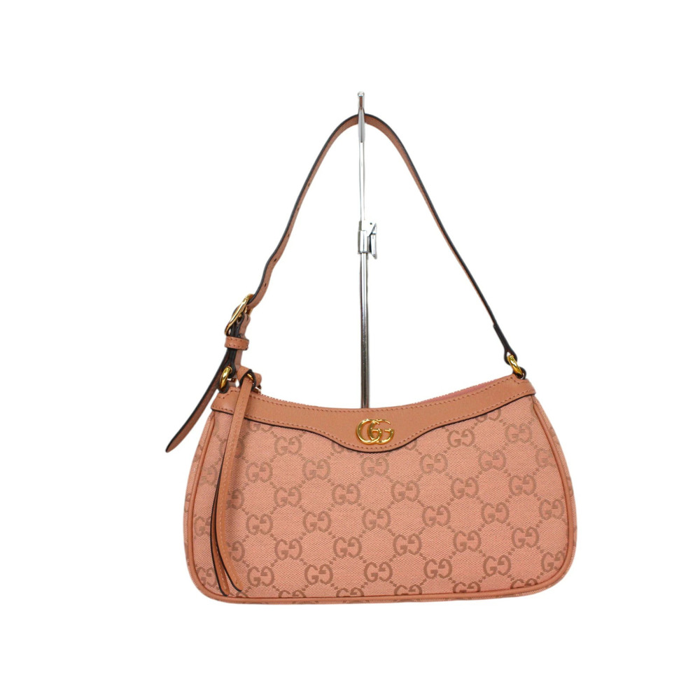 GUCCI Ophidia Shoulder Bag GG Canvas Leather Pink